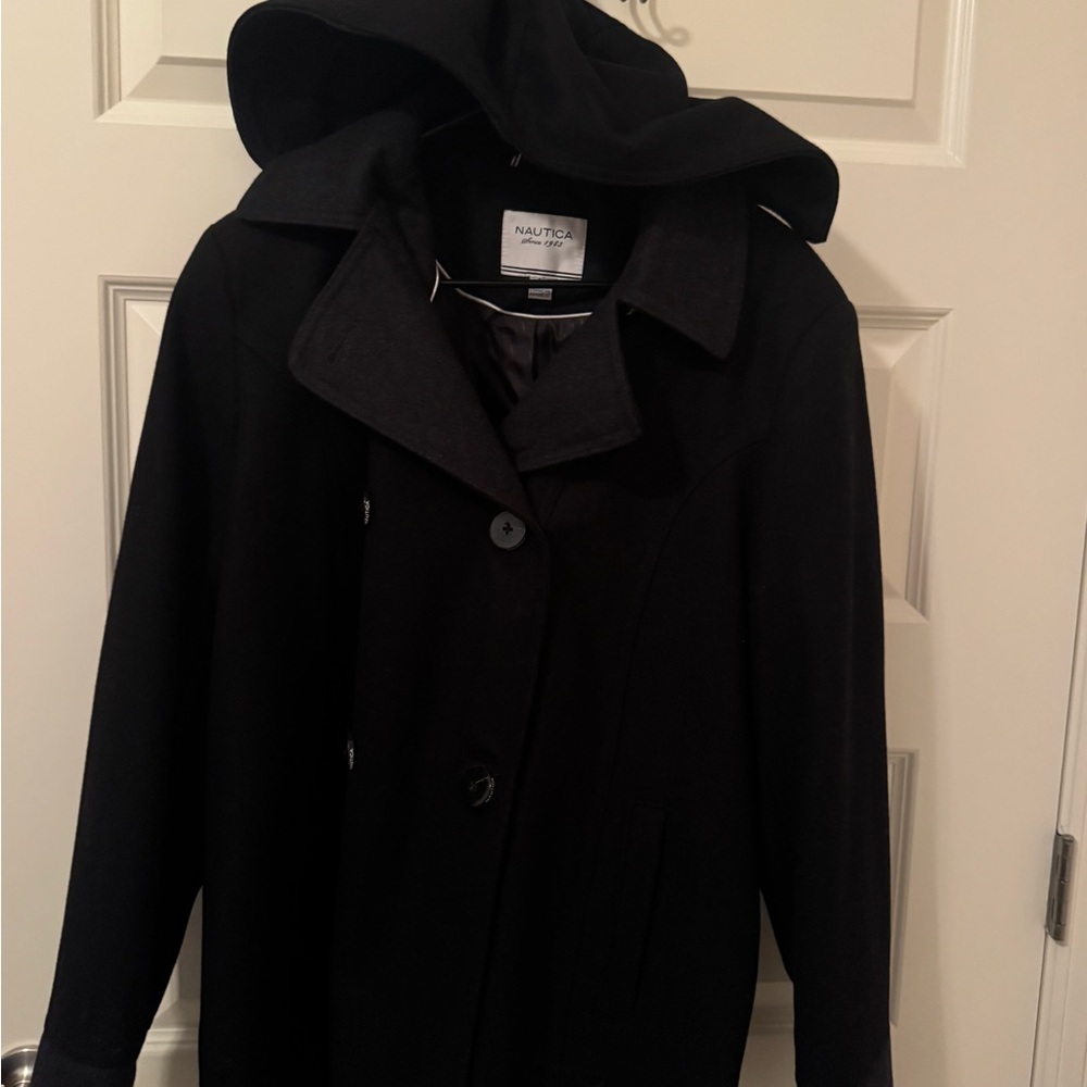 Nautica Women's Black Hooded Coat